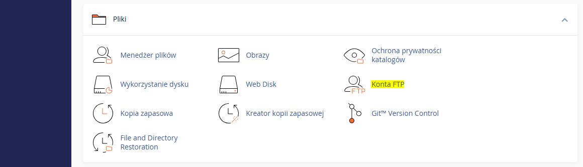 Link do kont FTP