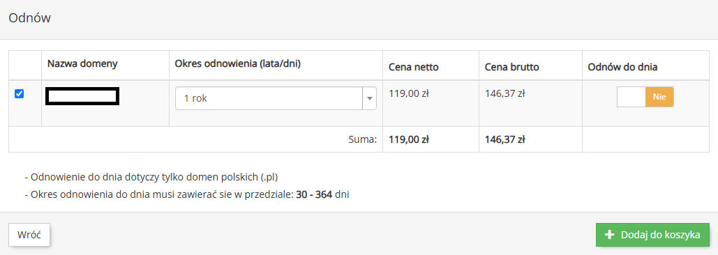 Odnawianie usługi